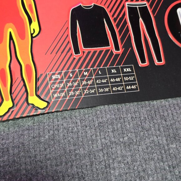 2 Lot Xtreme Heat Mens Thermal Set Insulated Shirt & Long Johns, Gray Medium - Picture 2 of 4
